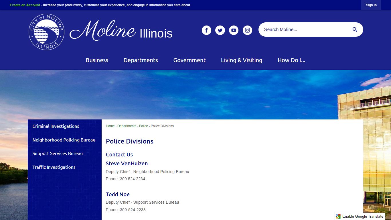 Police Divisions | City of Moline, IL - Official Website