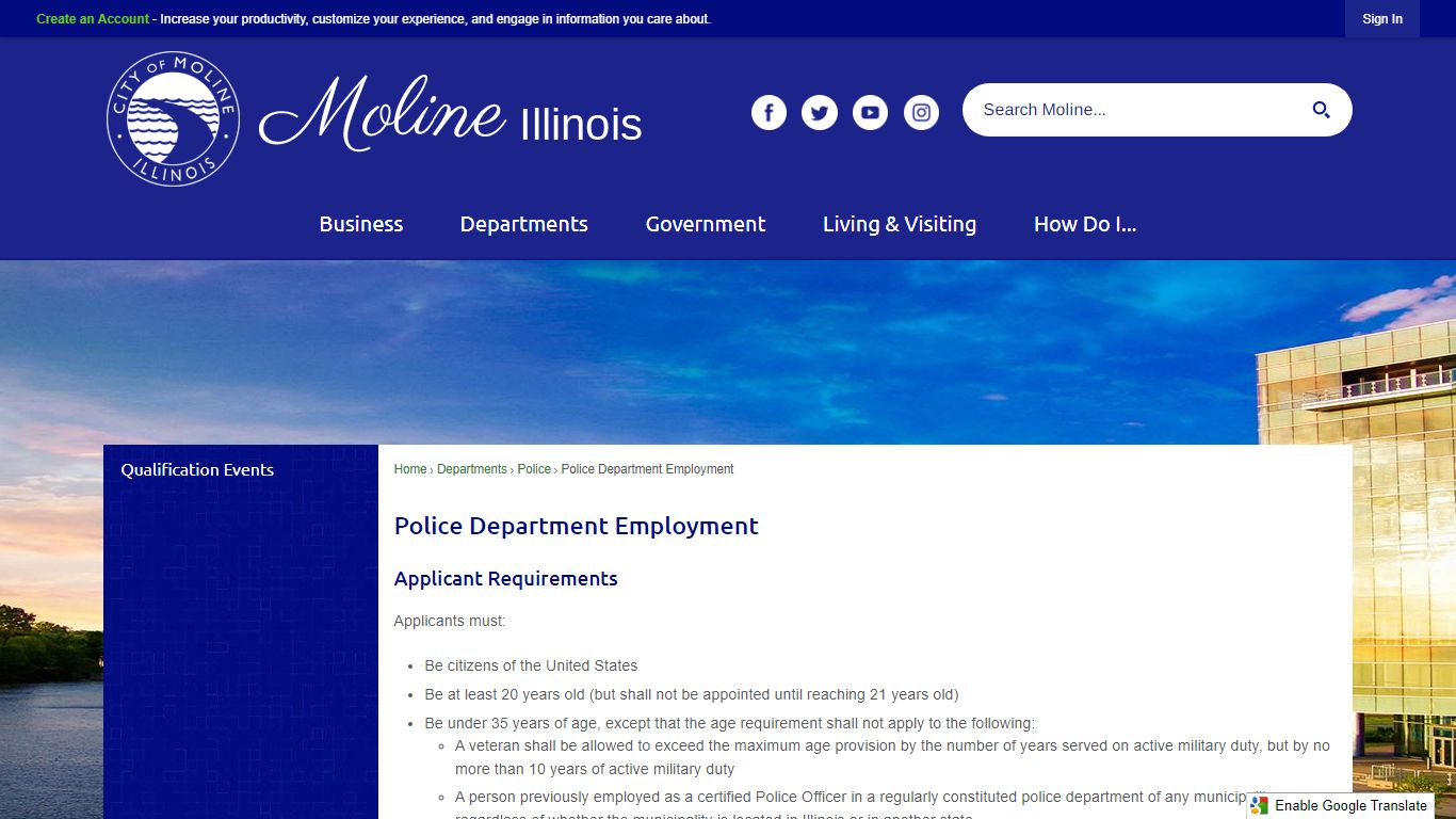 Police Department Employment - City of Moline, IL